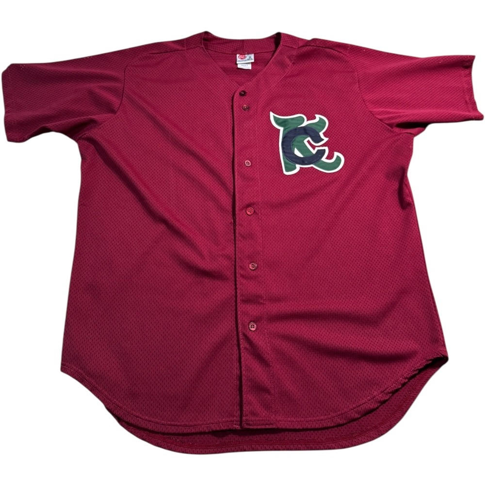 Rawlings Kansas City Cats Jersey Adult 2XL (Tag 2) Maroon Mesh Button Front